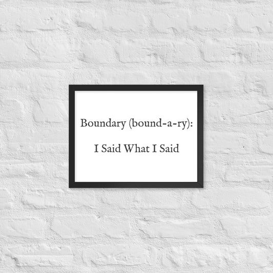 Boundary Framed Poster